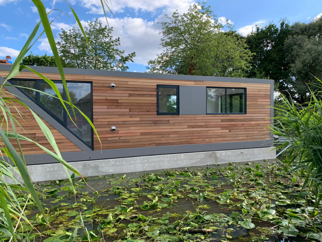 R750 houseboat Chichester Marina exterior side elevation