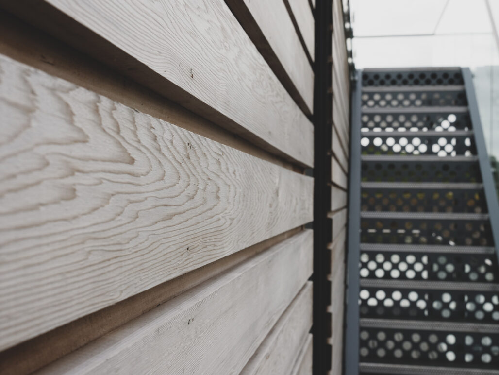 R500 cedar cladding and external staircase