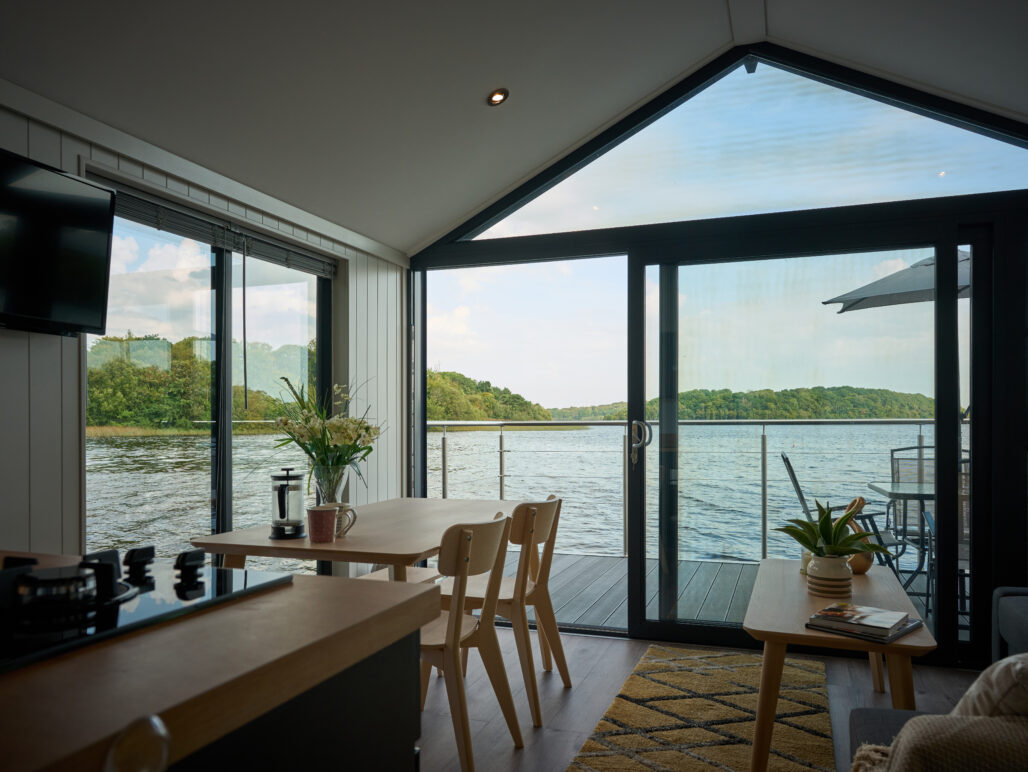 C310 Lough Erne interior living / dining looking out