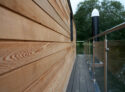 C250 Houseboat Ballyronan exterior cedar cladding
