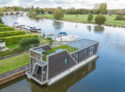 R750 houseboat Chertsey Marina with roof terrace
