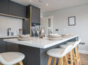 R500 houseboat Chertsey Marina designer kitchen with branded appliances