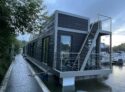 R750 houseboat Chertsey Marina, with external rear staircase to roof terrace
