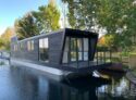 R750 houseboat Chichester Marina exterior with charred cladding