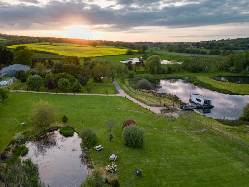 M350 houseboat Yorkshire aerial view