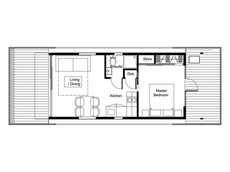 M350 1 Bedroom floor plan