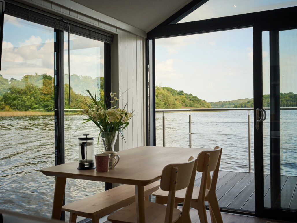 C310 Lough Erne dining area with view over lake